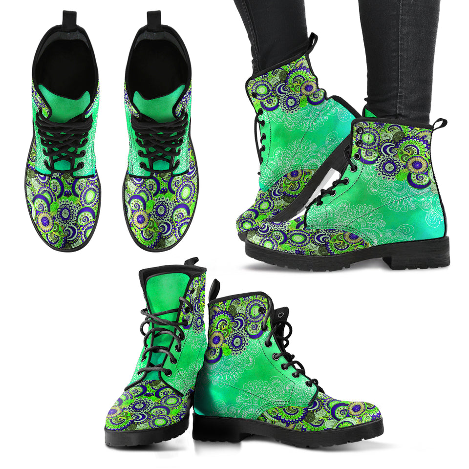 Green Paisley V1 Boots
