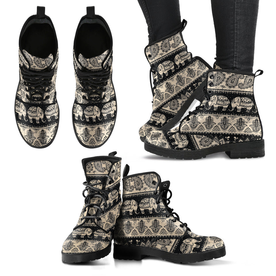 Elephant Hamsa Pattern Boots