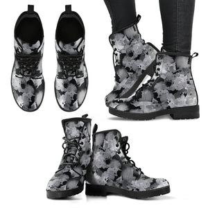 Gray Silver Camo Boots