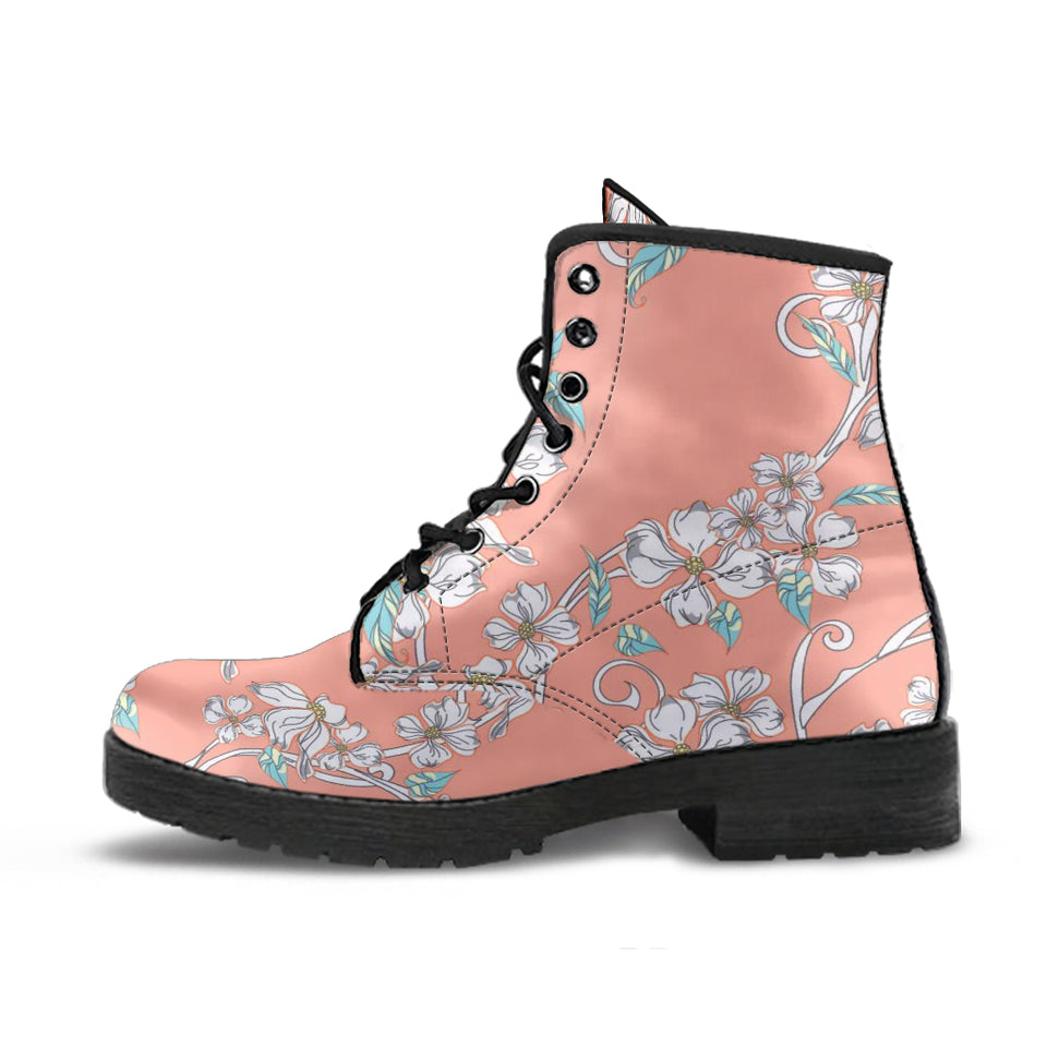 Peach Vintage Floral Boots