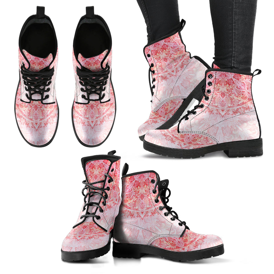 Pink Floral Mandala Boots