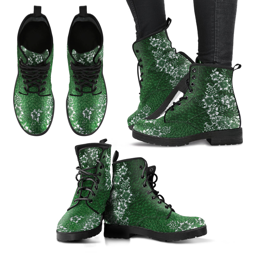 Emerald Floral Boots