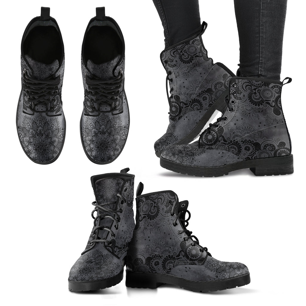 Dark Grey Paisley Boots