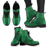 Green Stones Pattern Boots