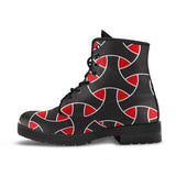 Red Black Pattern Boots