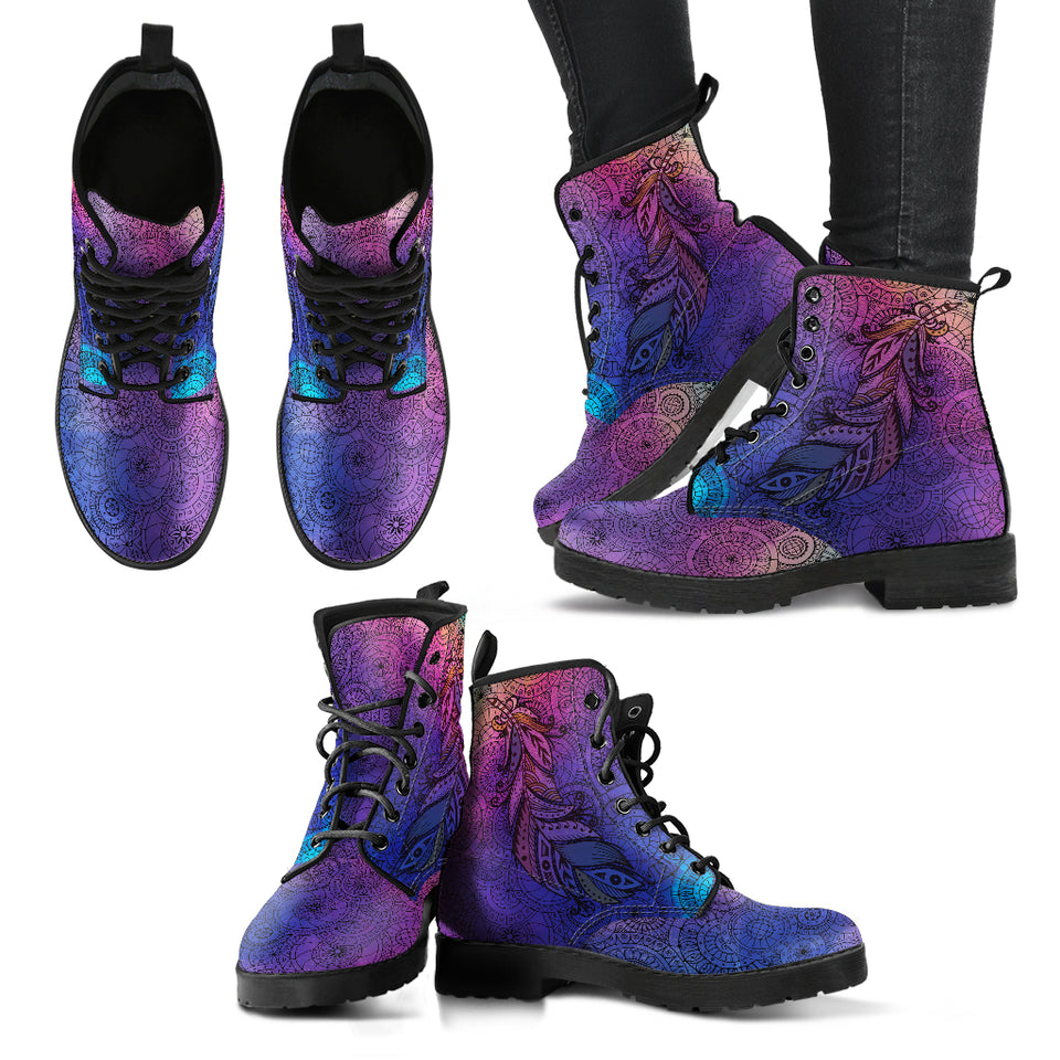 Violet Feathered Boots
