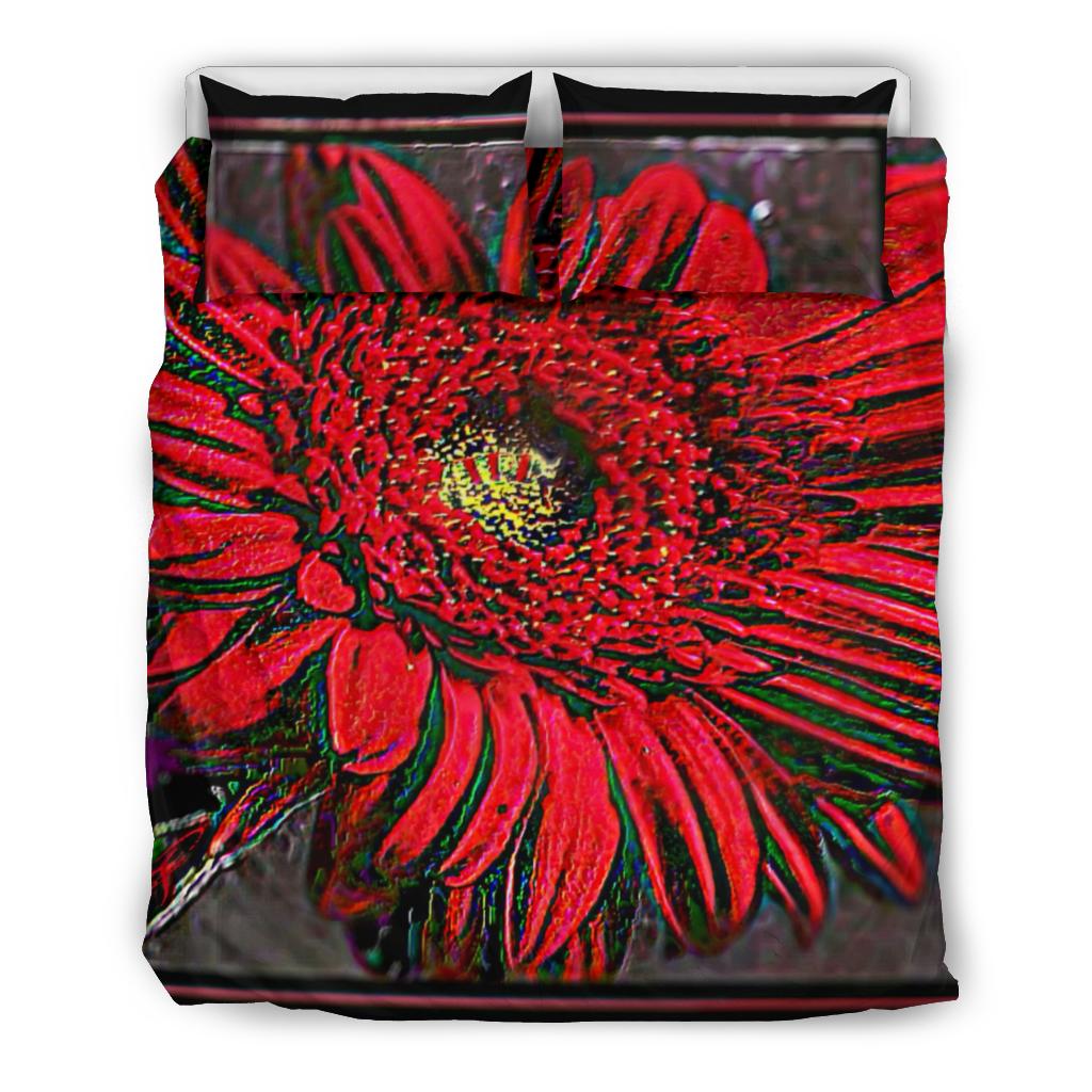 Red Floral Bedding Set