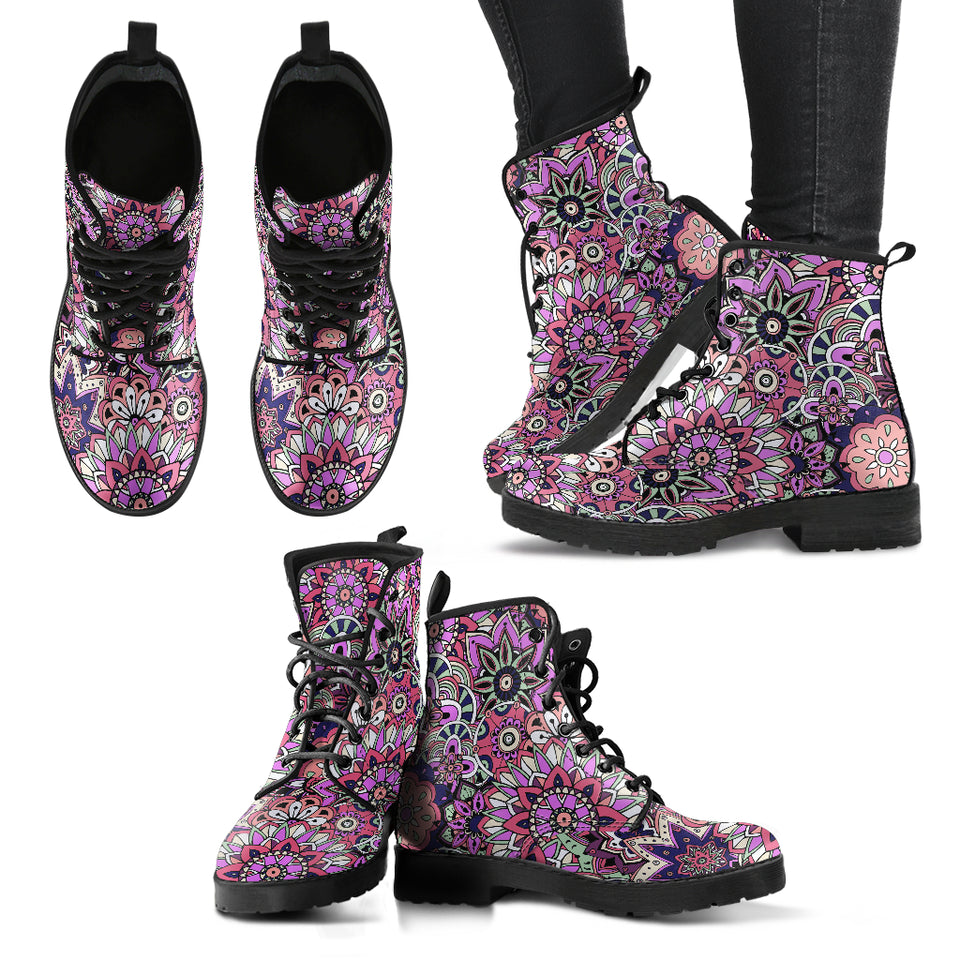 Pink Fractal Mandala Boots