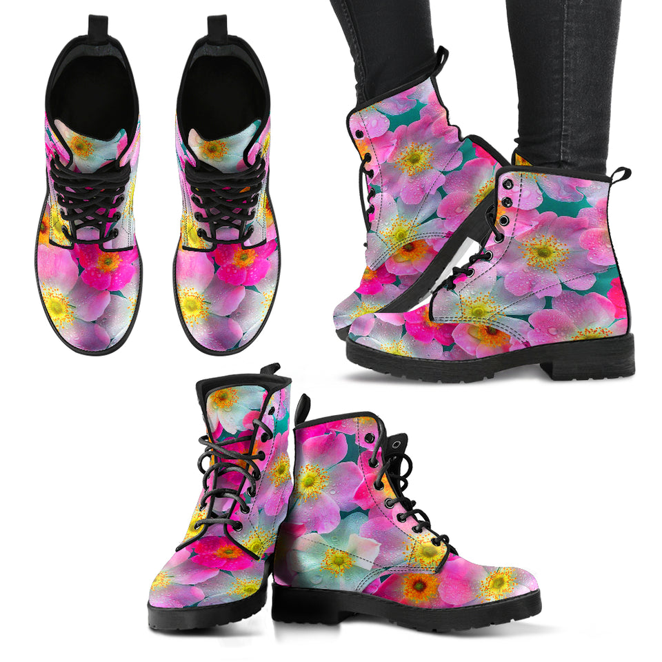 Pink Flower Boots
