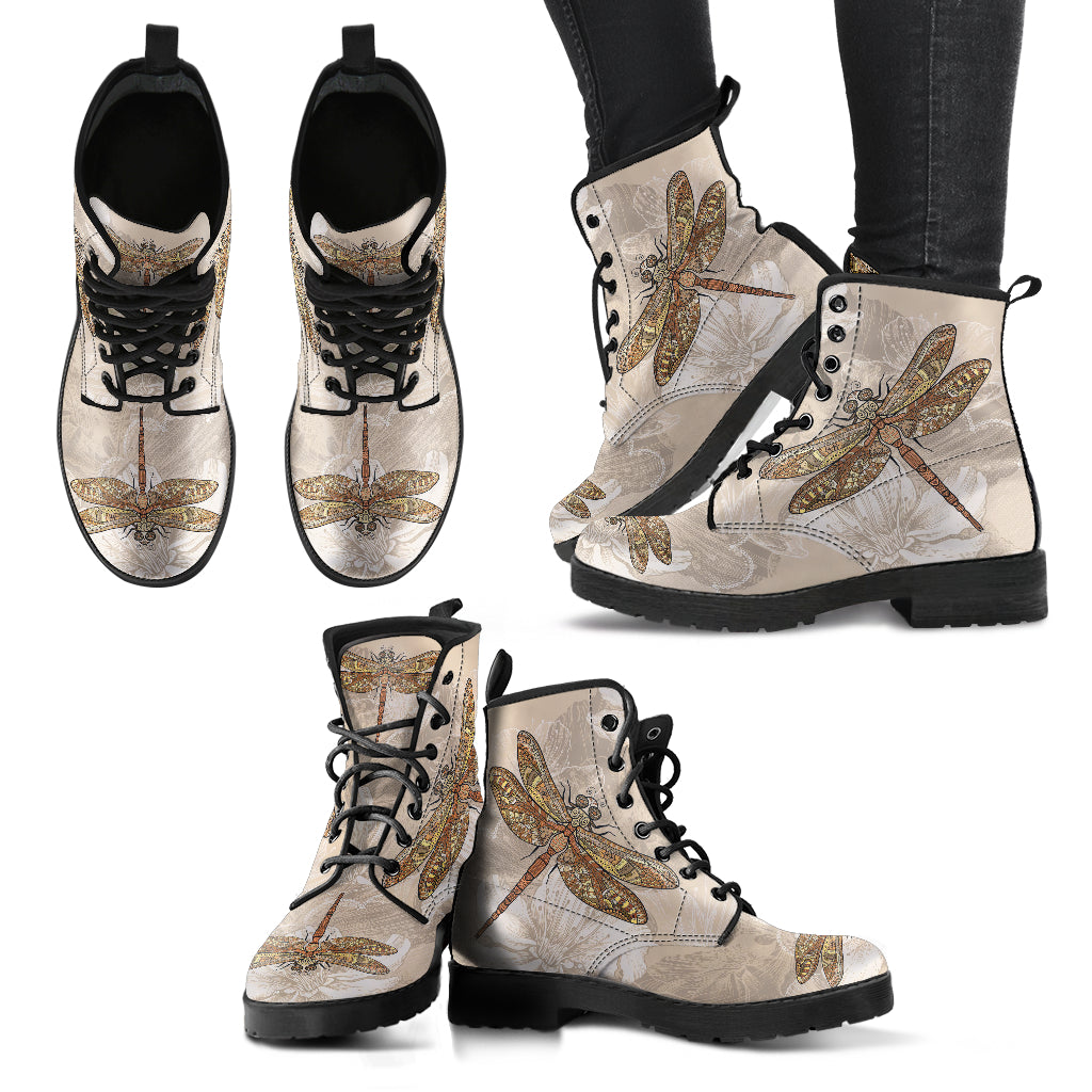 Beige Dragonfly Boots