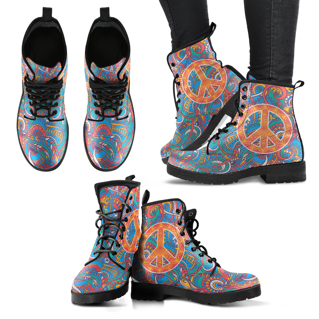 90s Hippie Peace Boots