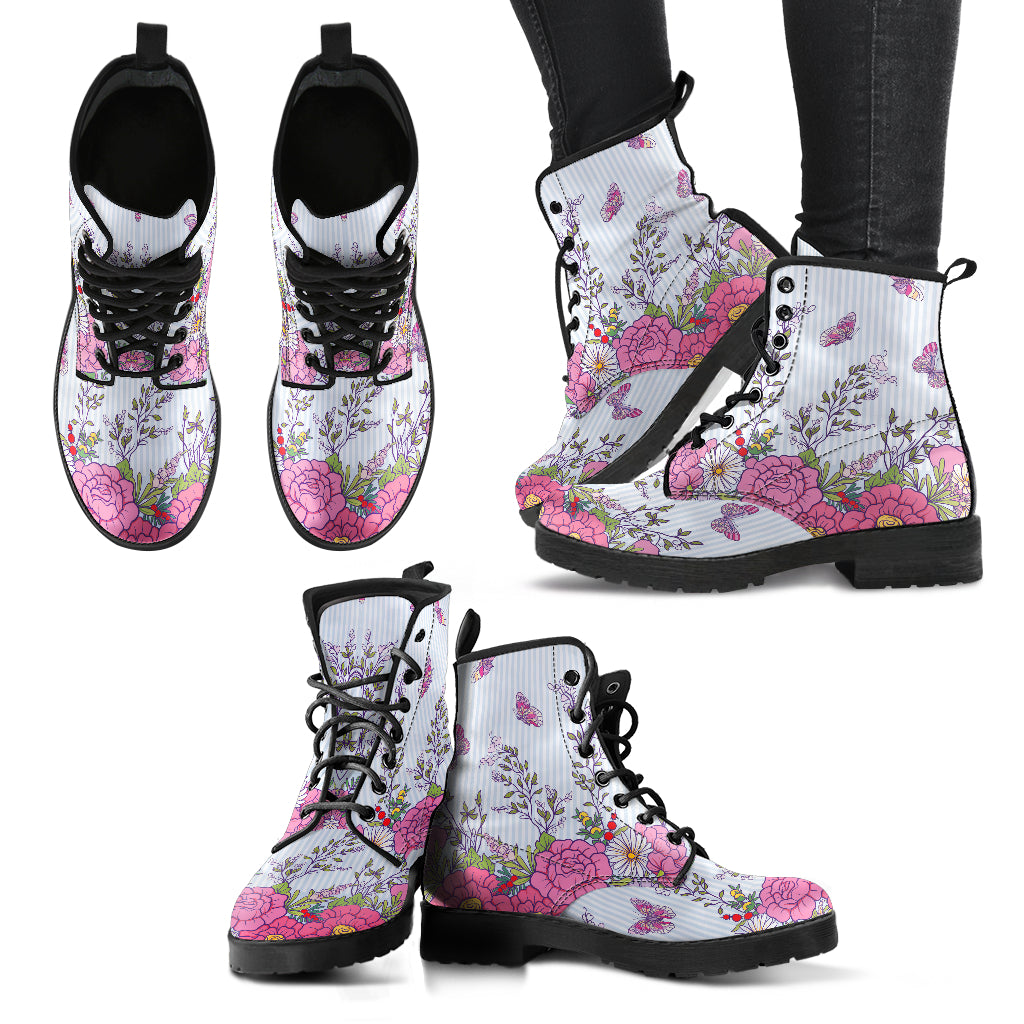 Pink Butterfly Flower Boots