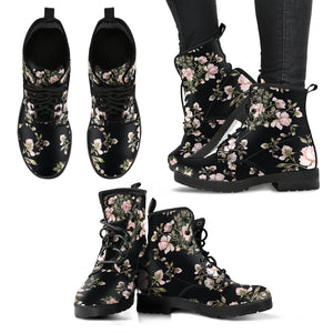 Floral Black Boots