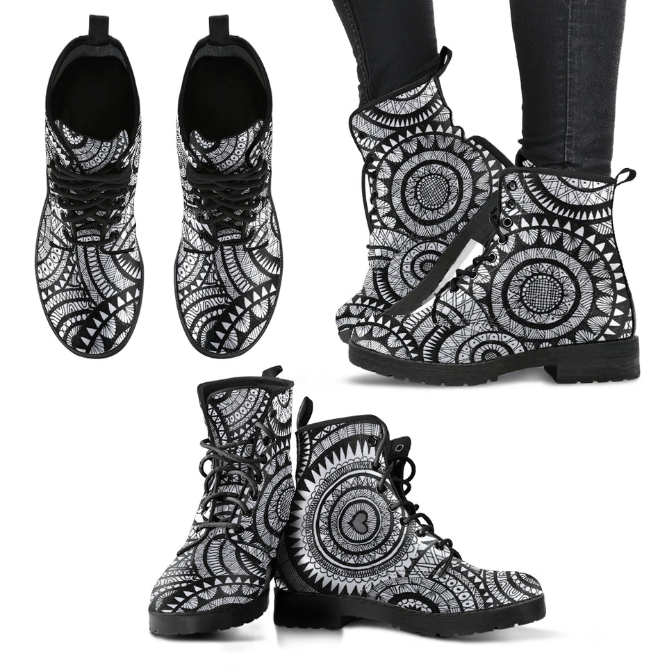 Gray Mandala Boots