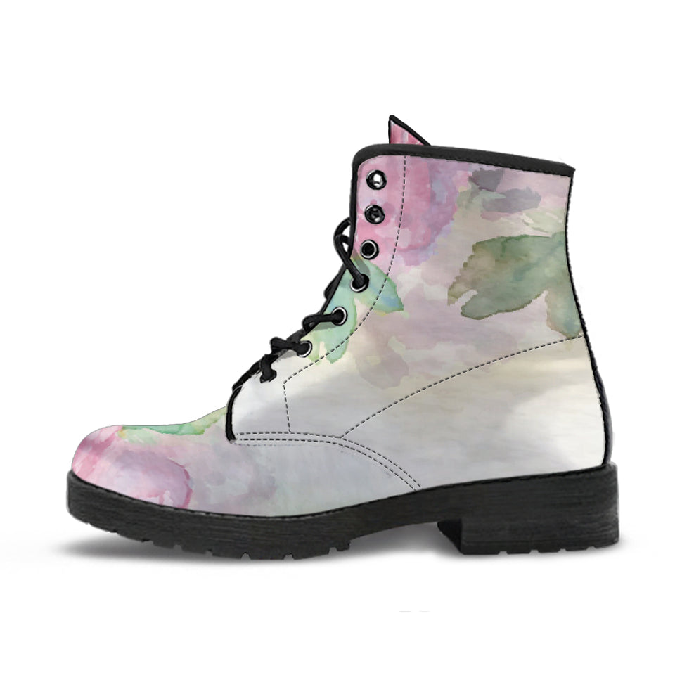 Watercolor Floral Vintage Boots