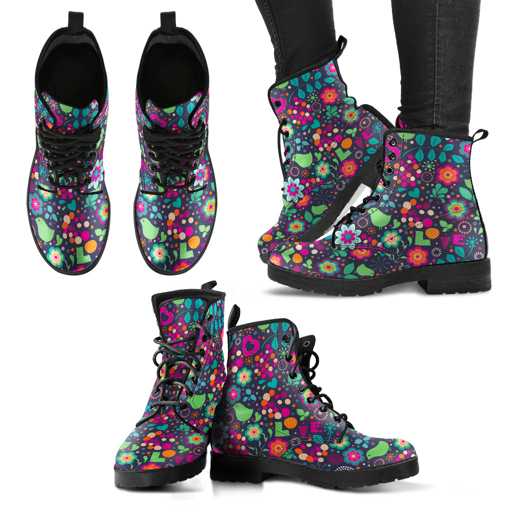 Floral Bird Boots