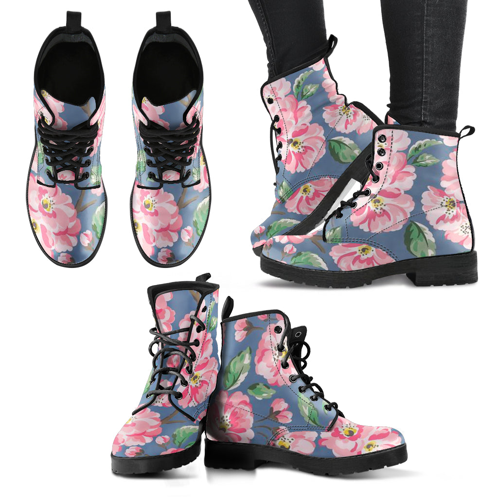 Pink Floral Boots
