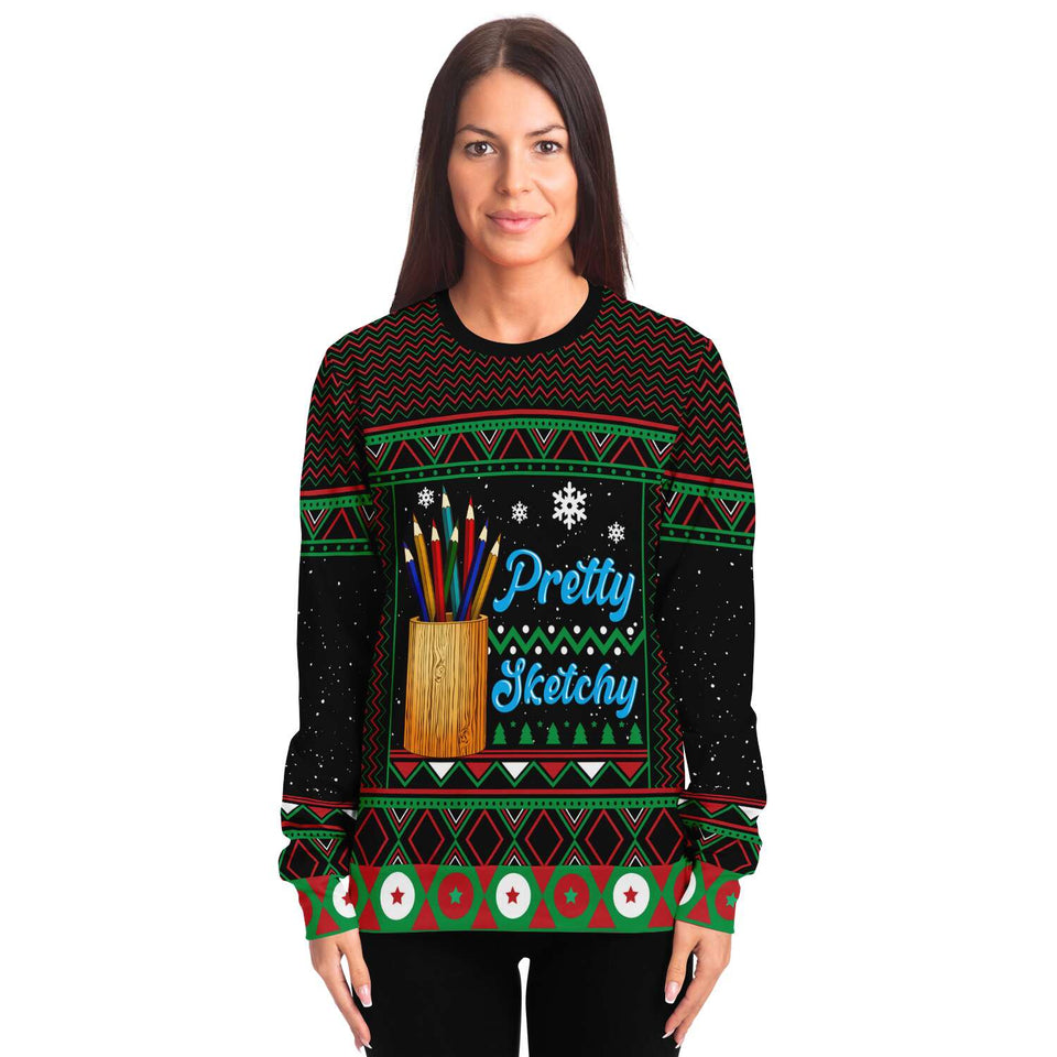 Pretty Sketchy Christmas Sweatshirt
