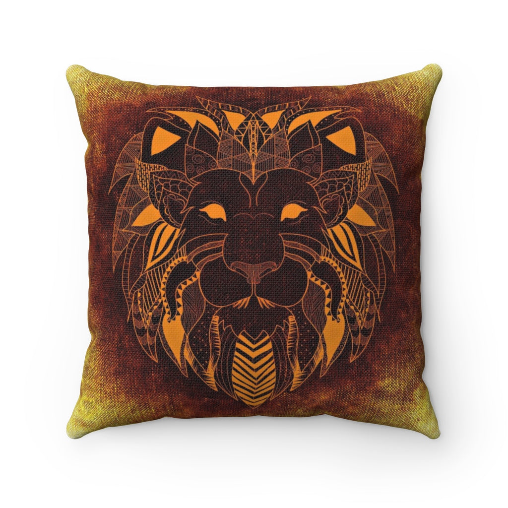 African Tribal Lion Pillow