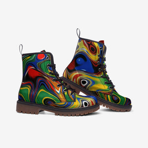 Psychedelic Color Combat Boots