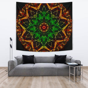 Neon Mandala Tapestry