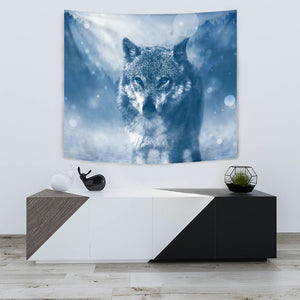 Blue Eyed Wolf Tapestry