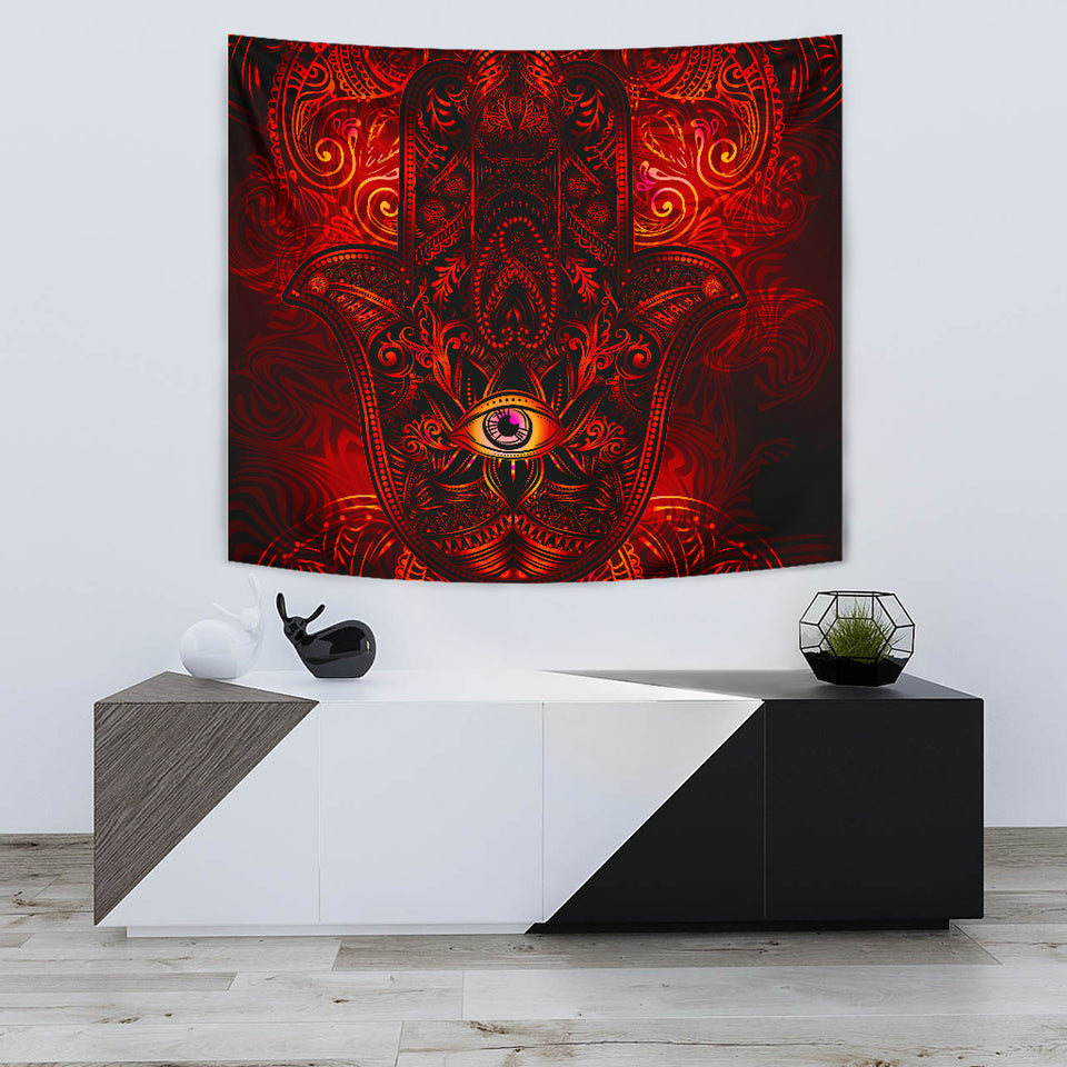 Red Hamsa Tapestry