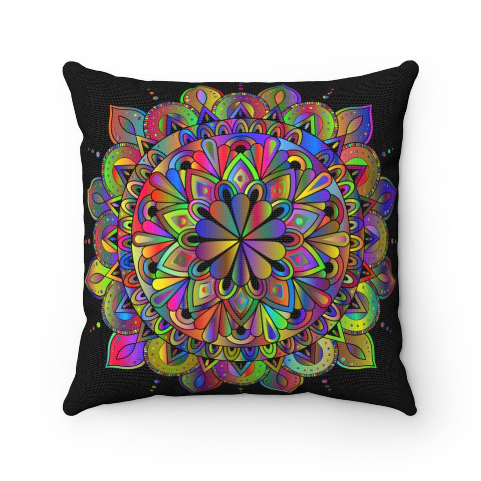 Rainbow Mandala Pillow