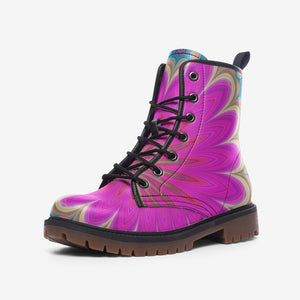 Pink Bloom Combat Boots