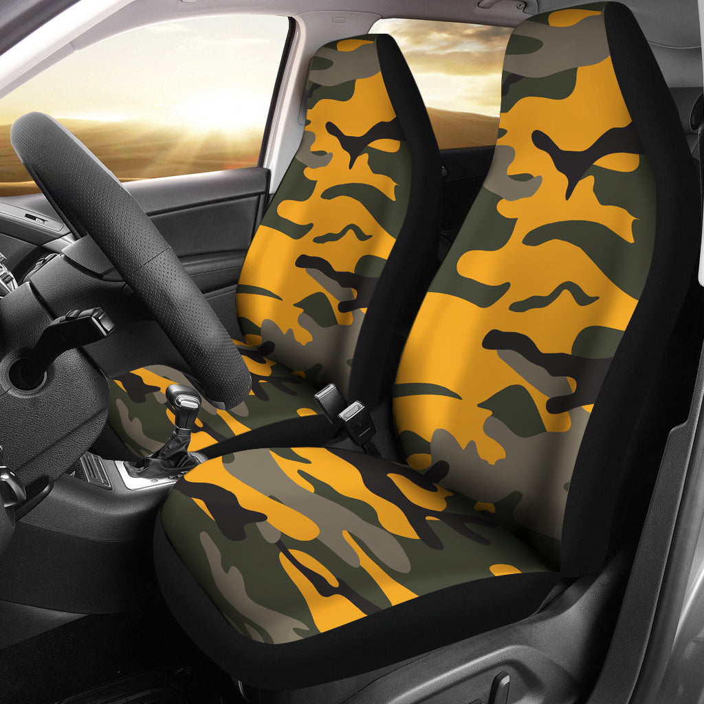 Orange Camo Car Seat Covers