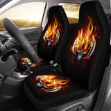 Flame Skull Car Seat Covers