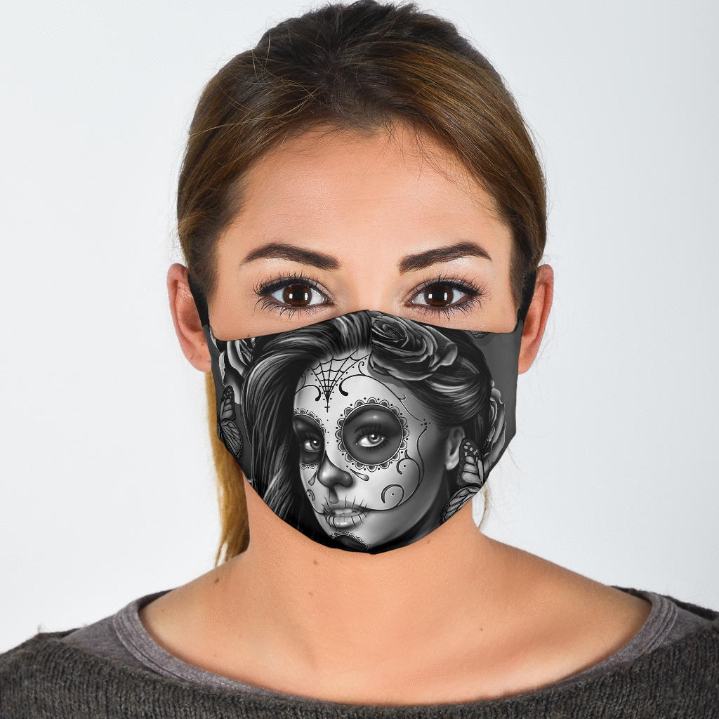 Calavera Black Face Mask