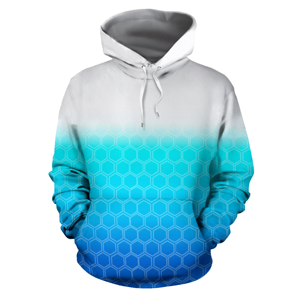 Abstract White Blue Hoodie