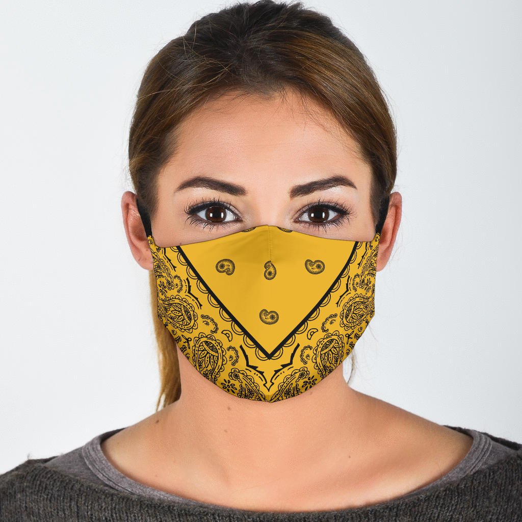 Gold Bandana Face Mask