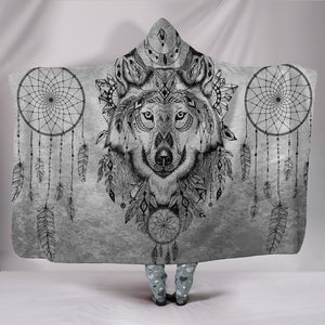 Boho Wolf Hooded Blanket