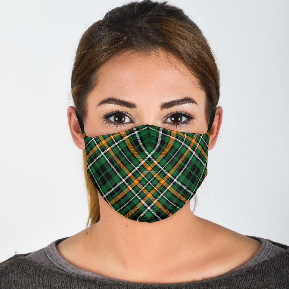 Green Plaid Face Mask