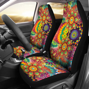 Psychedelic Floral Car Seat Covers