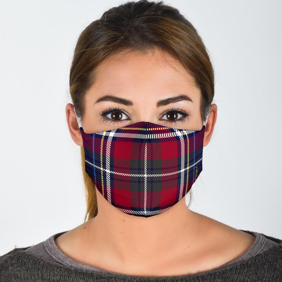 Red Blue Plaid Face Mask