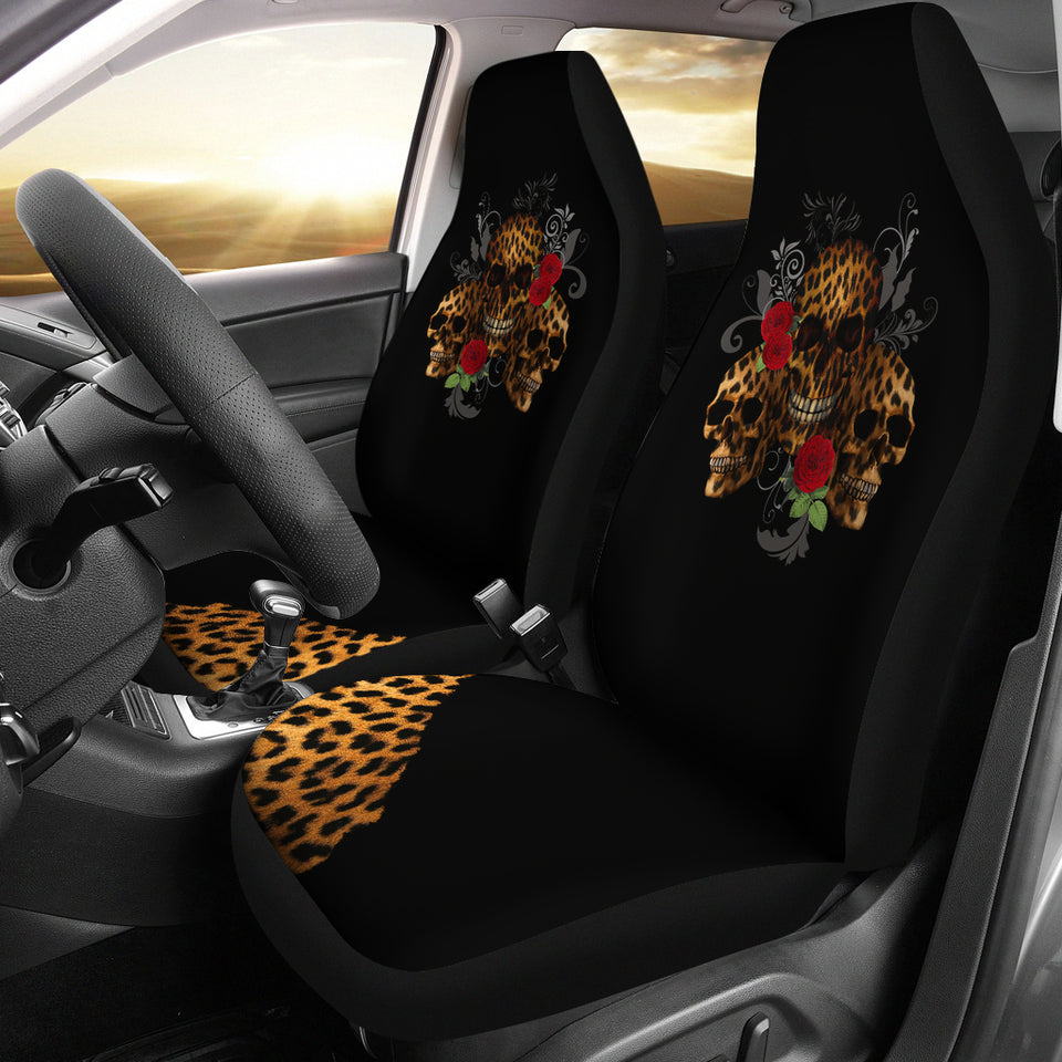 Leopard Skull Car Seat Covers