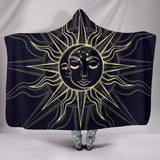 Black Sun Moon Hooded Blanket