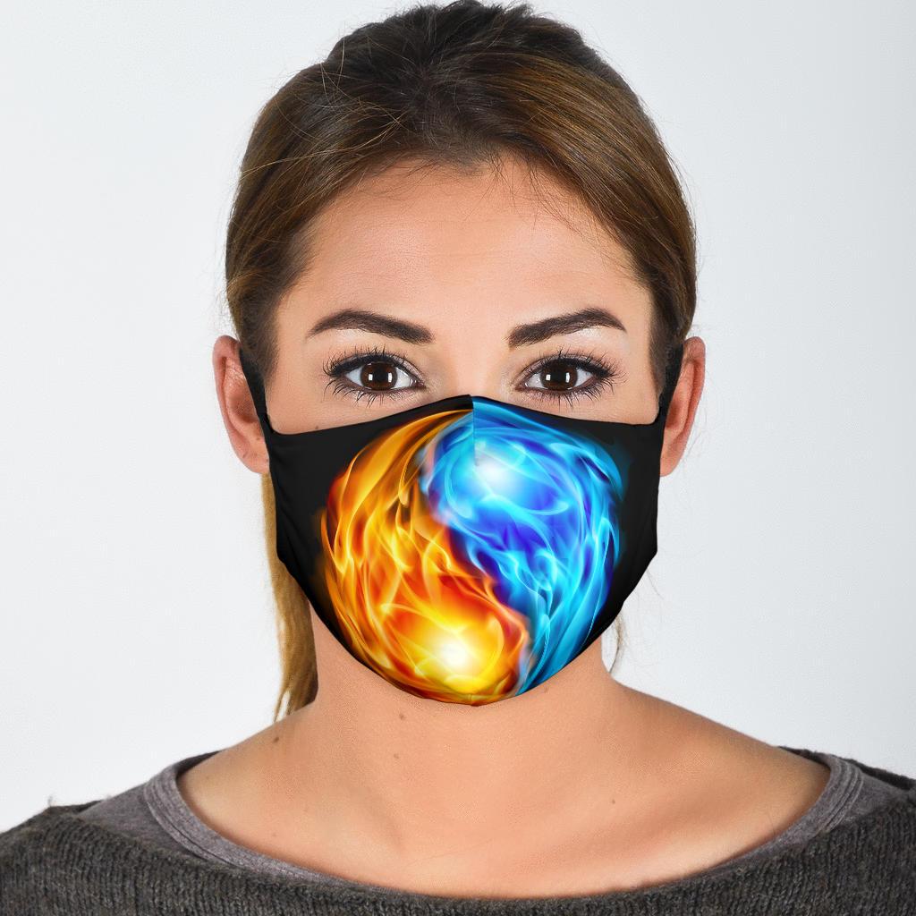Yin Yang Water Fire Face Mask