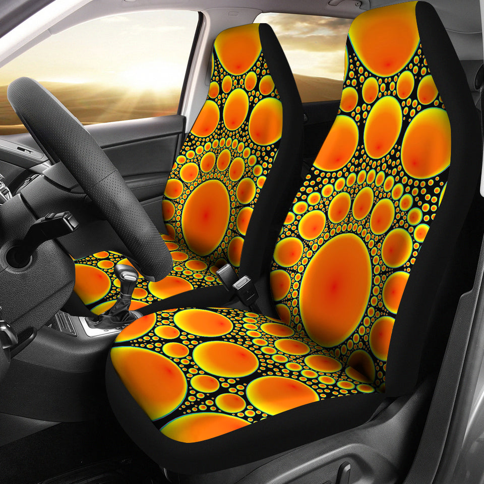Neon Orange Sun Car Seat Covers