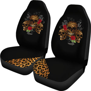Leopard Skull Car Seat Covers