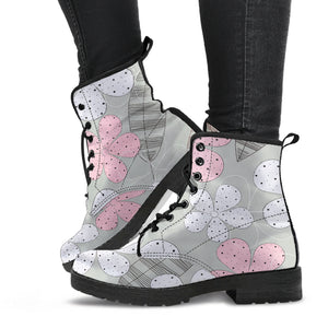 Gray Floral Boots