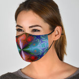 Red Blue Fractal Face Mask