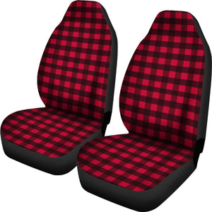 Plaid Red Car Seat Covers