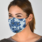 Blue Passion Flowers Face Mask