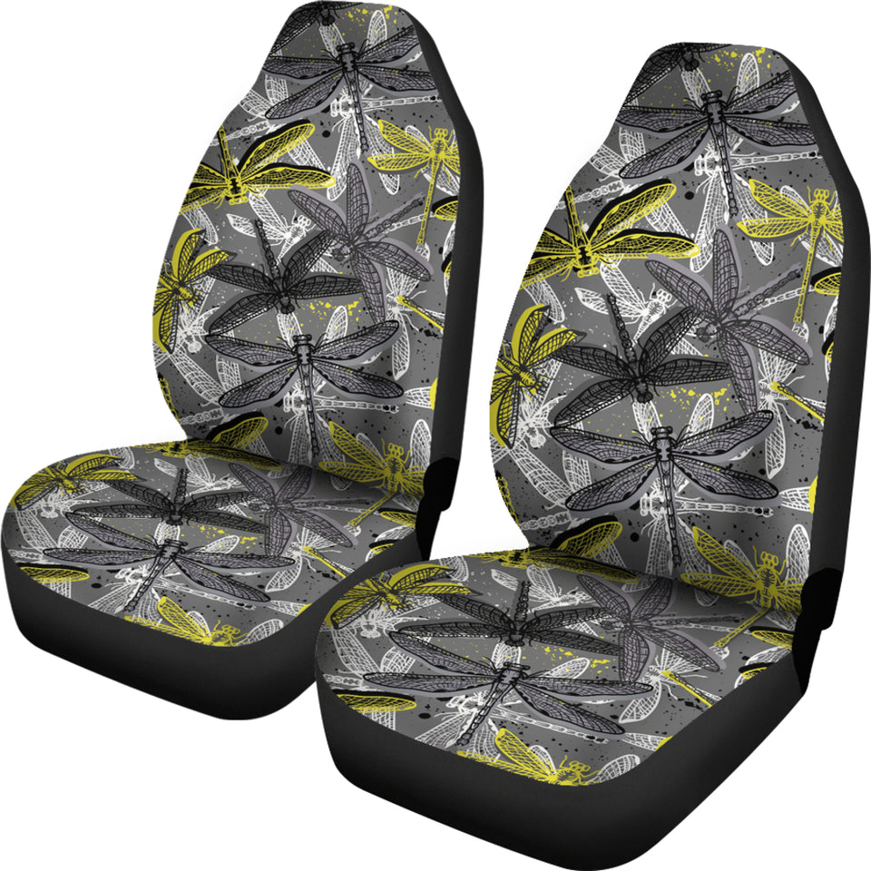 Gray Dragonfly Car Seat Covers