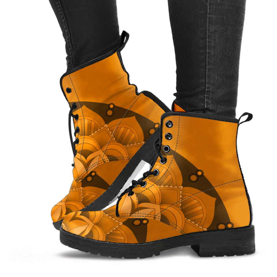 Orange Bloom Mandala boots