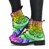 Rainbow Drip Leather Boots